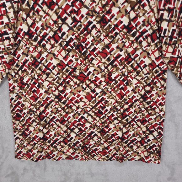 J Jill Top Tunic Womens  Size XL Pullover Stretch 3/4 Sleeve V-Neck Geometric - Picture 2 of 11